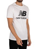 New Balance Essentials Stacked Logo T-Shirt - White