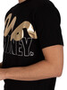Money Stencil Block Gold T-Shirt - Black