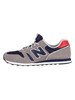 New Balance 373 Suede Trainers - Grey/Navy/Red