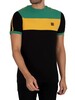 Trojan Twin Stripe Panel T-Shirt - Jamaica