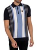 Trojan Textured Stripe Fine Gauge Polo Shirt - Navy