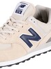 New Balance 574 Suede Trainers - Tan/Navy
