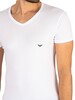 Emporio Armani 2 Pack Lounge V-Neck T-Shirt - White/Navy Blu