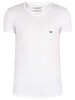 Emporio Armani 2 Pack Lounge V-Neck T-Shirt - White/Navy Blue