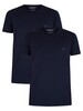 Emporio Armani 2 Pack Pure Cotton Lounge T-Shirts - Marine