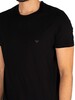 Emporio Armani 2 Pack Pure Cotton Lounge T-Shirts - Black/Melange Grey