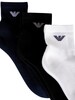 Emporio Armani 3 Pack Inside Short Socks - White/Black/Marine