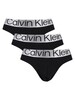 Calvin Klein 3 Pack Reconsidered Steel Hip Briefs - Black