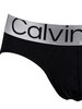 Calvin Klein 3 Pack Reconsidered Steel Hip Briefs - Black