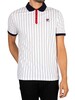 Fila Classic Vintage Stripped Polo Shirt - White/Red/Peacoat