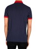 Fila Classic Vintage Stripped Polo Shirt - Peacoat/Chinese Red