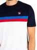 Fila Exempt T-Shirt - White/Navy/Blue/Red