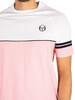 Sergio Tacchini Ischia T-Shirt - Candy Pink/White/Night Sky