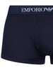 Emporio Armani 3 Pack Pure Cotton Trunks - Marine/Grey Melange/Black