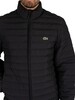Lacoste Lightweight Water-Resistant Quilted Zip Jacket - Black