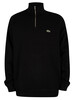 Lacoste 1/4 Zip Collar Cotton Sweatshirt - Black