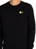 KnowledgeCotton Apparel Smiley Sweatshirt - Jet Black