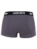 Lacoste 3 Pack Casual Trunks - Black/Grey/Red