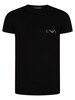 Emporio Armani 2 Pack Lounge Crew T-Shirts - Black/Pewter