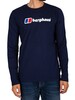 Berghaus Organic Big Logo Longsleeved T-Shirt - Dark Blue