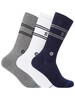 Stance 3 Pack Casual Basic Socks - Navy/White/Light Grey
