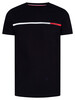 Tommy Hilfiger Two Tone Chest Stripe T-Shirt - Desert Sky