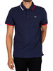 Tommy Jeans Regular Flag Neck Polo Shirt - Twilight Navy