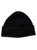 Lacoste Ribbed Embroidered Logo Beanie - Black