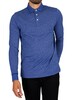 Tommy Hilfiger Mouline Longsleeved Slim Fit Polo Shirt - White/Bold Blue
