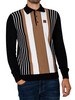Trojan Textured Stripe Fine Gauge Longsleeved Polo Shirt - Black
