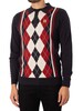 Gabicci Humphrey Longsleeved Polo Shirt - Navy/Rosso/Cream/Mint
