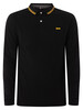 Superdry Vintage Tipped Longsleeved Polo Shirt - Black/Utah Gold