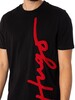 HUGO Dyton Texture Logo T-Shirt - Back/Red