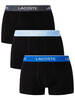 Lacoste 3 Pack Casual Trunks - Black (Blue/Light Blue/Grey)