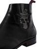 Jeffery West Skull Polished Leather Chelsea Boots - Black