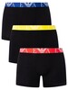 Emporio Armani 3 Pack Boxer Briefs - Black (Red/Yellow/Blue)