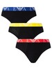 Emporio Armani 3 Pack Briefs - Black (Red/Yellow/Blue)