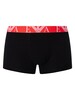 Emporio Armani 3 Pack Trunks - Black (Red/Yellow/Blue)