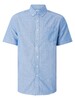 Farah Drayton Short Sleeved Shirt - Regatta Blue