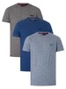 Superdry 3 Pack Vintage Logo T-Shirts - Blue Marl/Light Blue/Grey