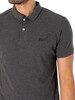 Superdry Classic Pique Polo Shirt - Rich Charcoal Marl