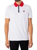 Fila Classic Vintage Stripe Polo Shirt - White/Red/Navy