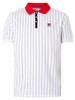 Fila Classic Vintage Stripe Polo Shirt - White/Red/Navy