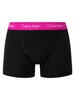 Calvin Klein 3 Pack Cotton Stretch Trunks - Black (Silver/Pink/Blue)
