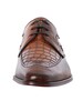 Jeffery West Croco Leather Derby Shoes - Castano