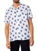 Tommy Hilfiger Mono Flower Short Sleeved Shirt - White/Blue Coast