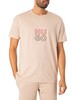 HUGO Lounge Stacked Graphic T-Shirt - Light Beige