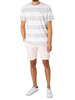 Tommy Jeans Tonal Stripe T-Shirt - Silver Grey Heather/White