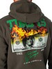 Criminal Damage Burn Money Graphic Pullover Hoodie - Forest Night