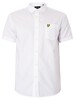 Lyle & Scott Short Sleeved Light Weight Slub Oxford Shirt - White